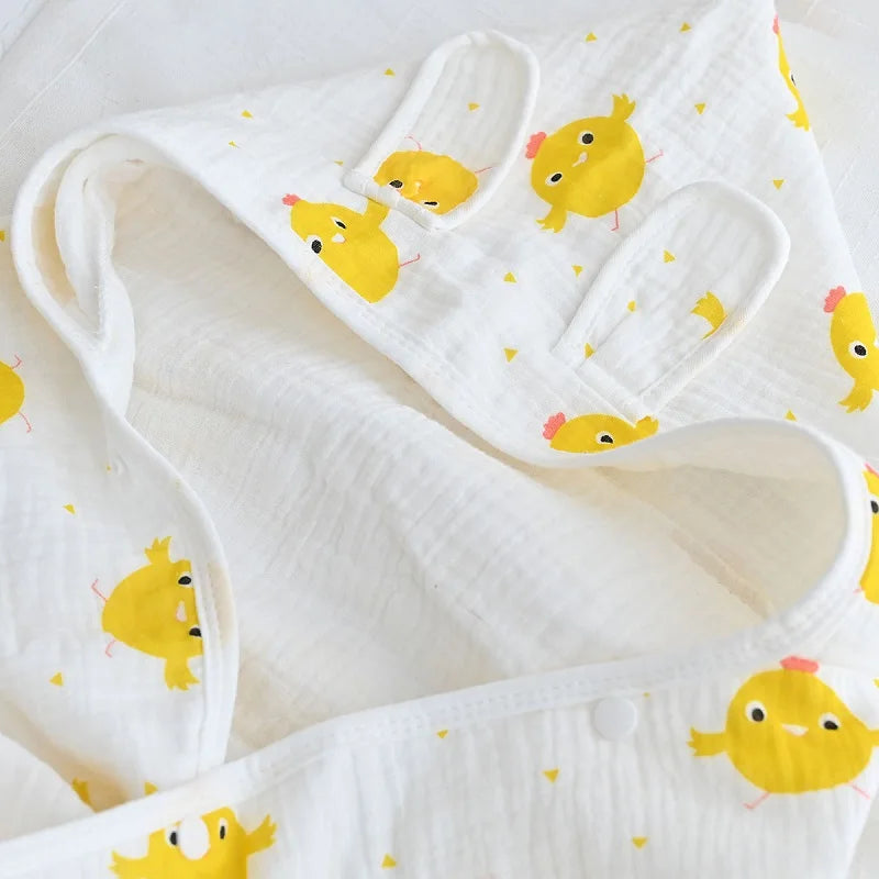 Accappatoio per neonato 100% cotone, con cappuccio