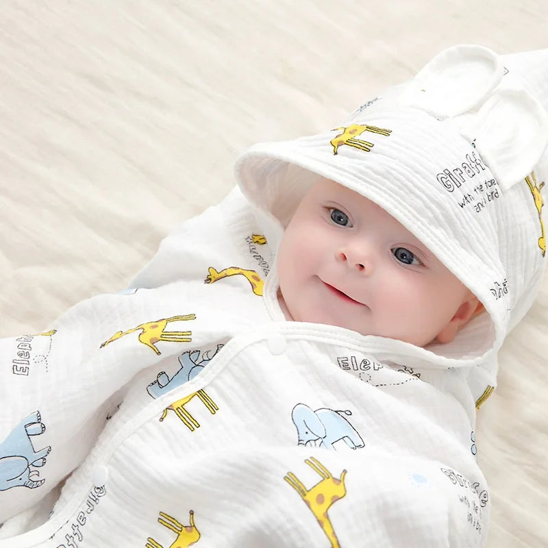 Accappatoio per neonato 100% cotone, con cappuccio