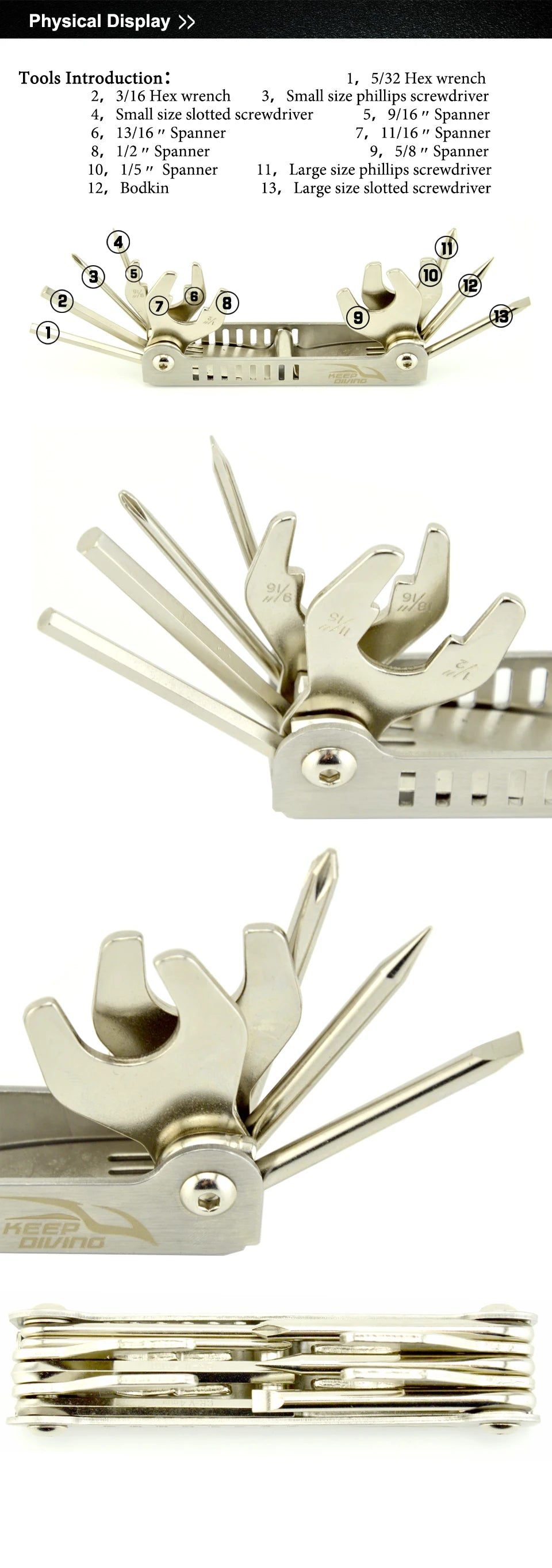 Muliutensile in acciaio inossidabile 13 in 1