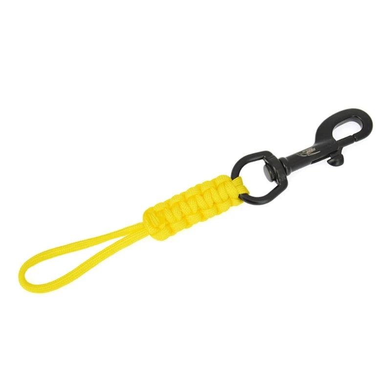 Gancio in acciaio marino, clip con cordino intrecciato anti-smarrimento