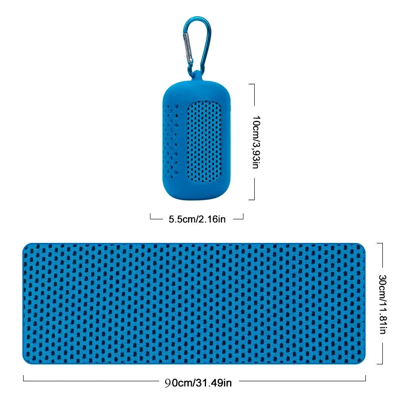 Asciugamano in microfibra con custodia in silicone