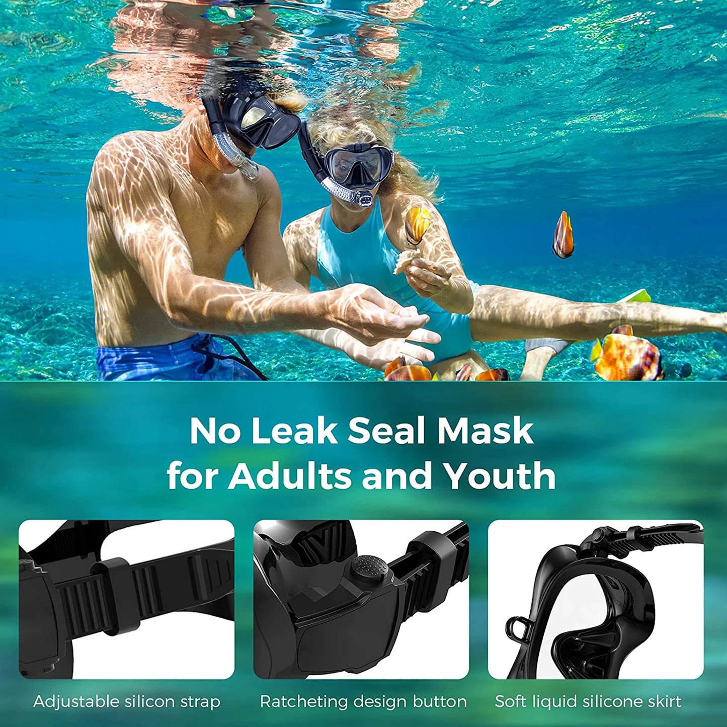 Maschera da sub con attacco GoPro, anche in set
