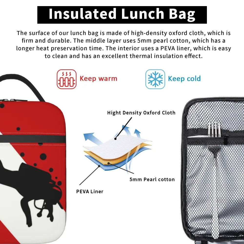 Borsa termica per il pranzo per sub, multifunzione, con isolamento termico.