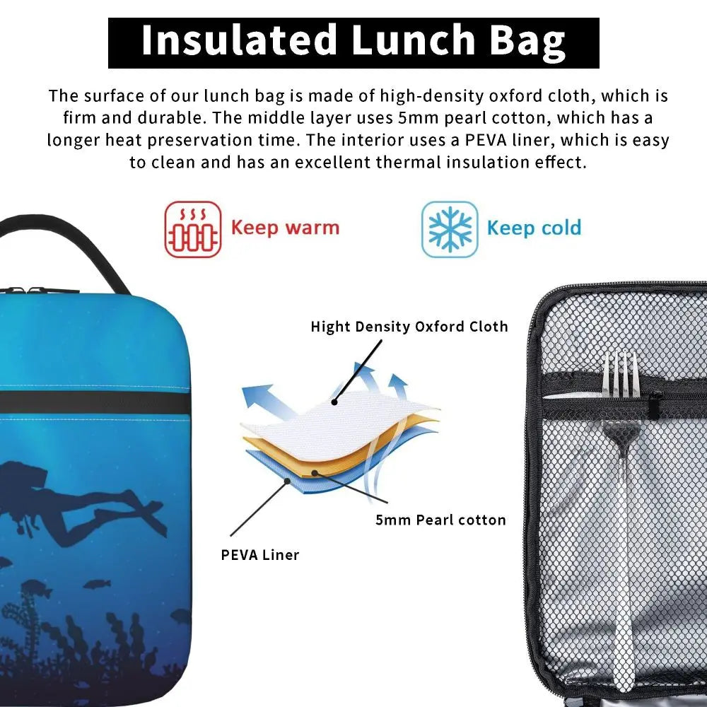 Borsa termica per il pranzo per sub, multifunzione, con isolamento termico.