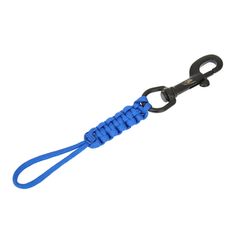 Gancio in acciaio marino, clip con cordino intrecciato anti-smarrimento