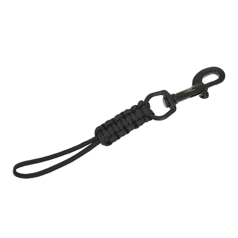 Gancio in acciaio marino, clip con cordino intrecciato anti-smarrimento