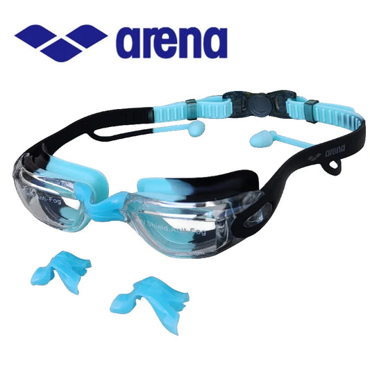 Occhialini da nuoto per bambini, anti appannamento, anti-UV, con tappi per le orecchie