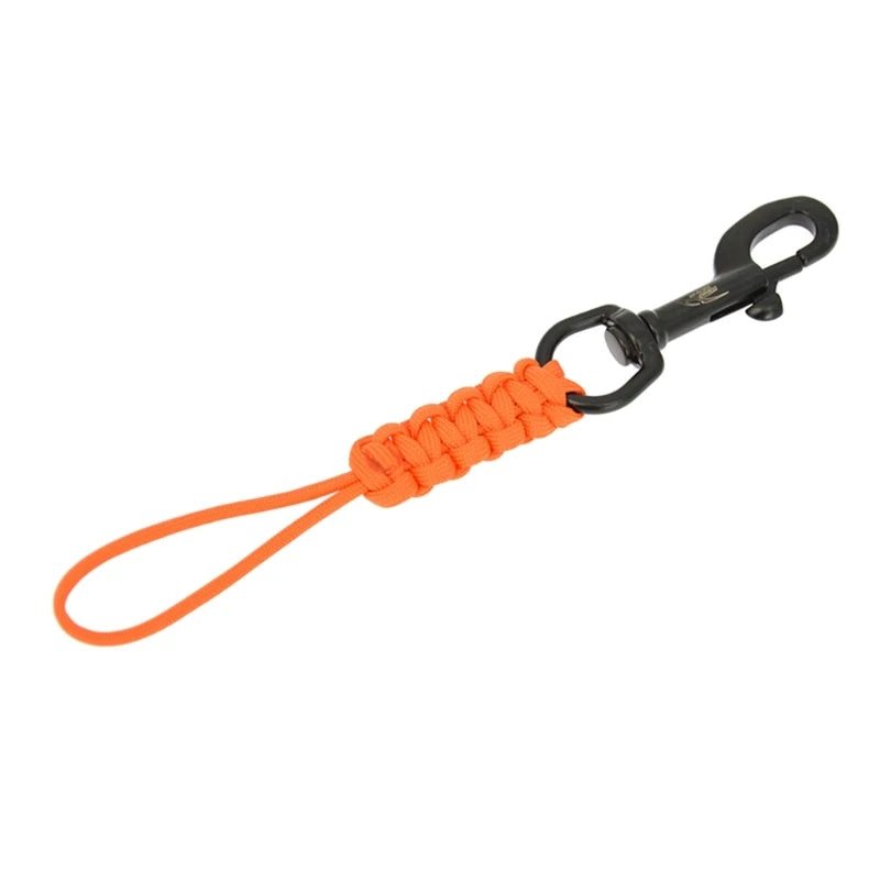 Gancio in acciaio marino, clip con cordino intrecciato anti-smarrimento