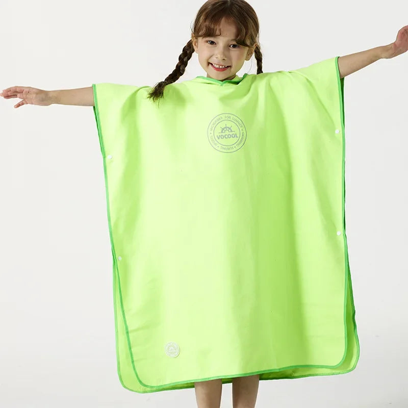 Accappatoio Poncho in Microfibra per Bambini con Cappuccio