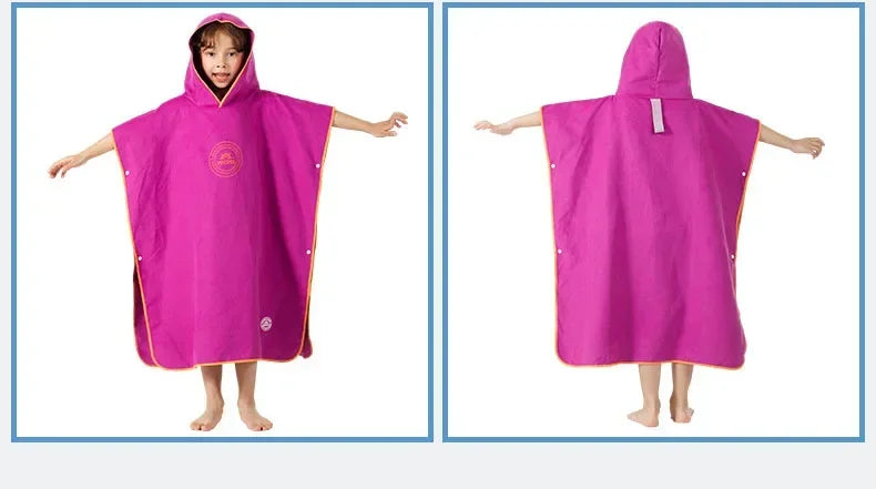 Accappatoio Poncho in Microfibra per Bambini con Cappuccio