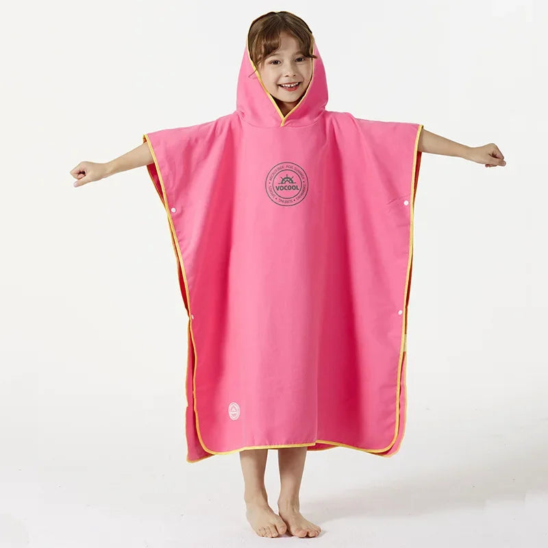 Accappatoio Poncho in Microfibra per Bambini con Cappuccio