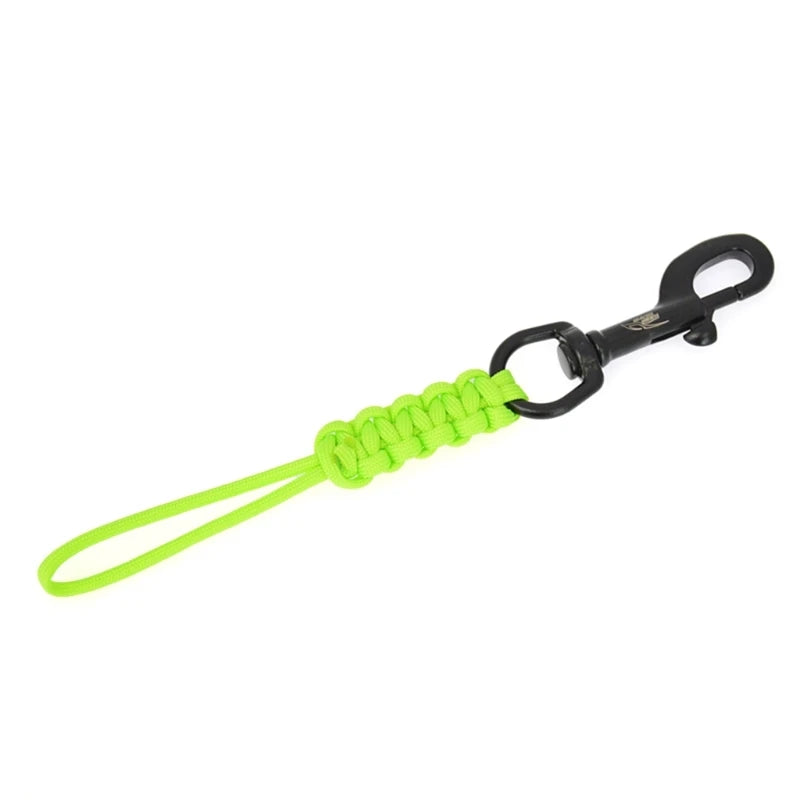 Gancio in acciaio marino, clip con cordino intrecciato anti-smarrimento
