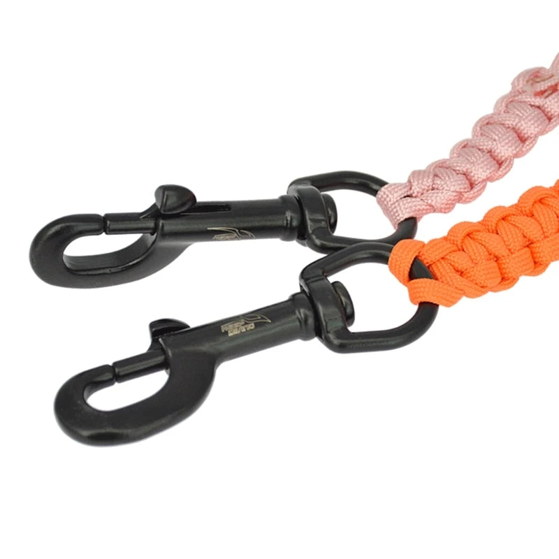 Gancio in acciaio marino, clip con cordino intrecciato anti-smarrimento