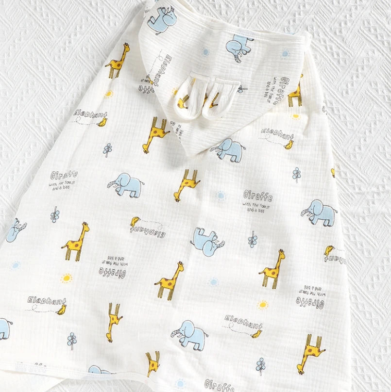 Accappatoio per neonato 100% cotone, con cappuccio