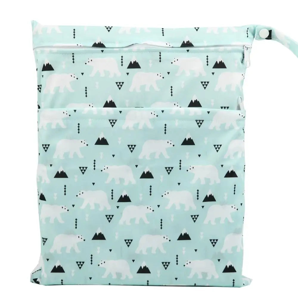 Borsa asciutta e bagnata con due cerniere per pannolini