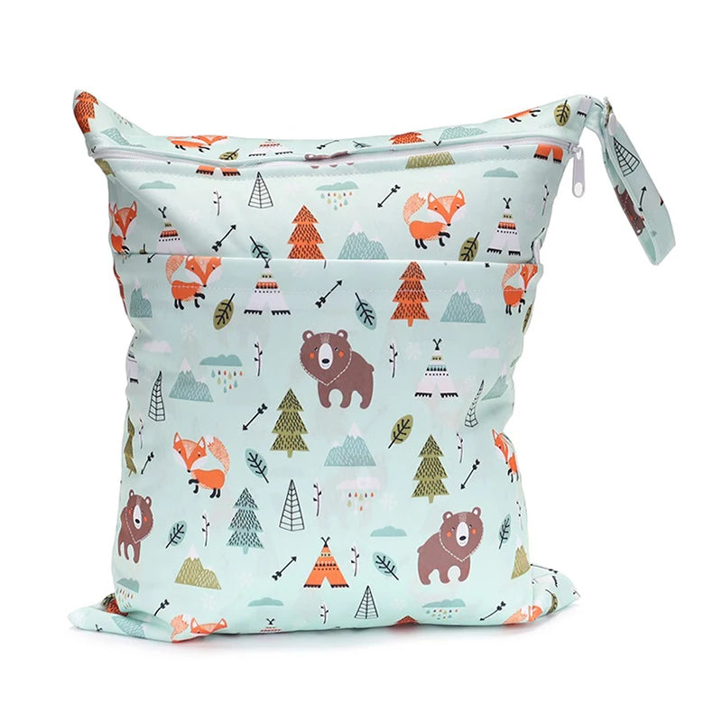 Borsa asciutta e bagnata con due cerniere per pannolini