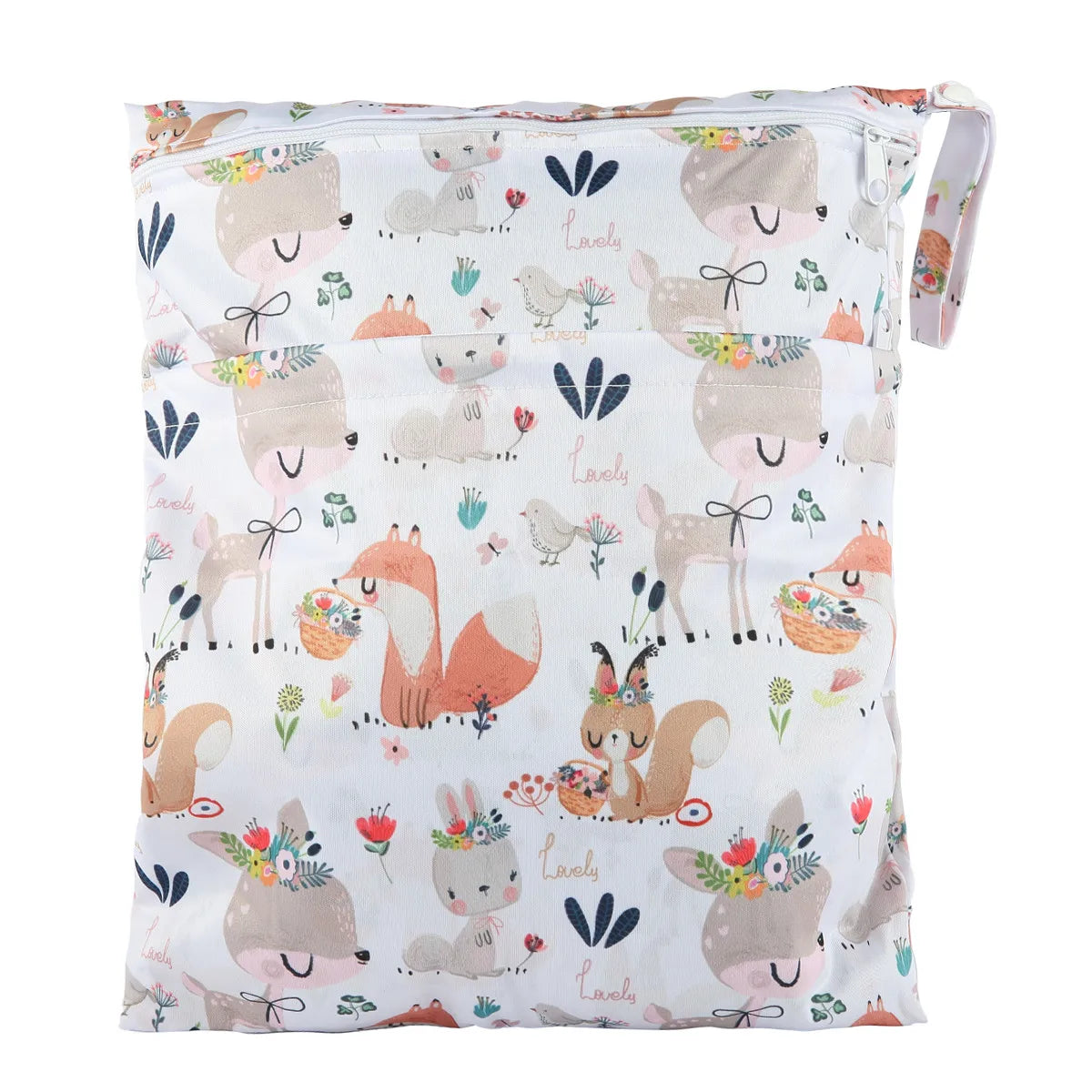 Borsa asciutta e bagnata con due cerniere per pannolini