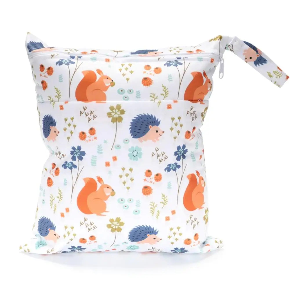 Borsa asciutta e bagnata con due cerniere per pannolini