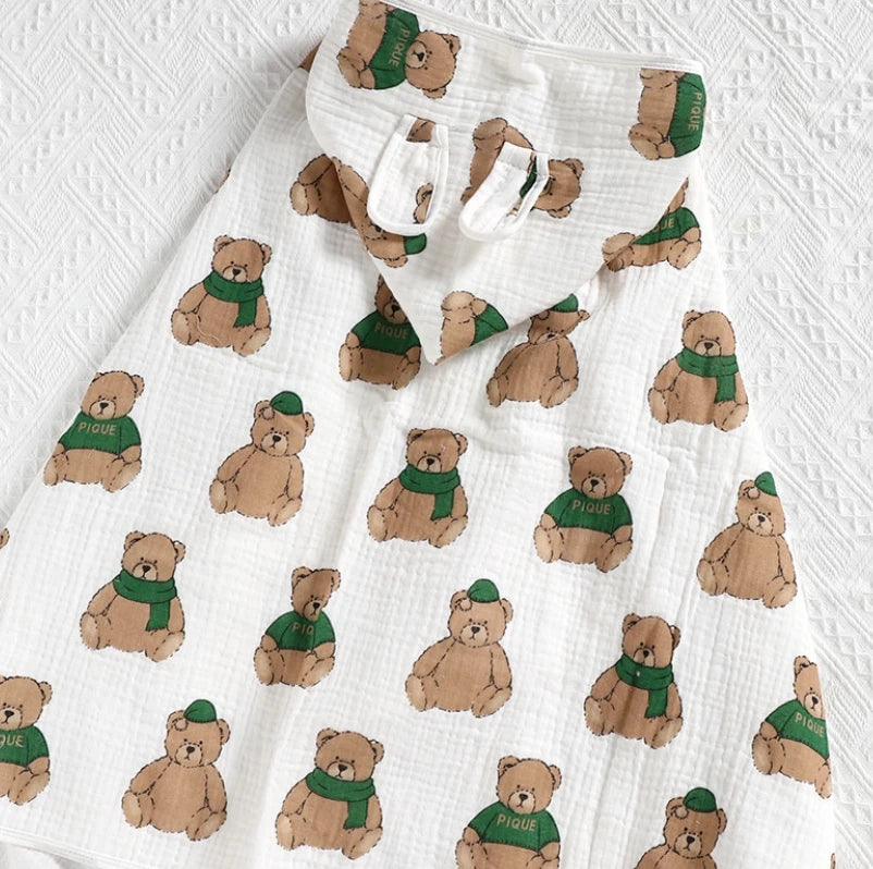 Accappatoio per neonato 100% cotone, con cappuccio