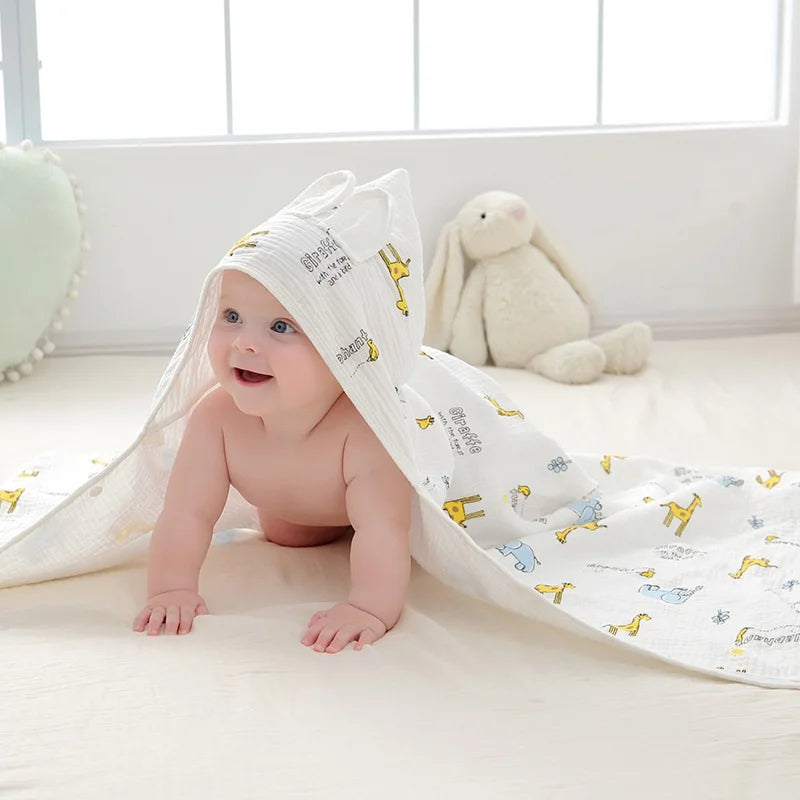 Accappatoio per neonato 100% cotone, con cappuccio