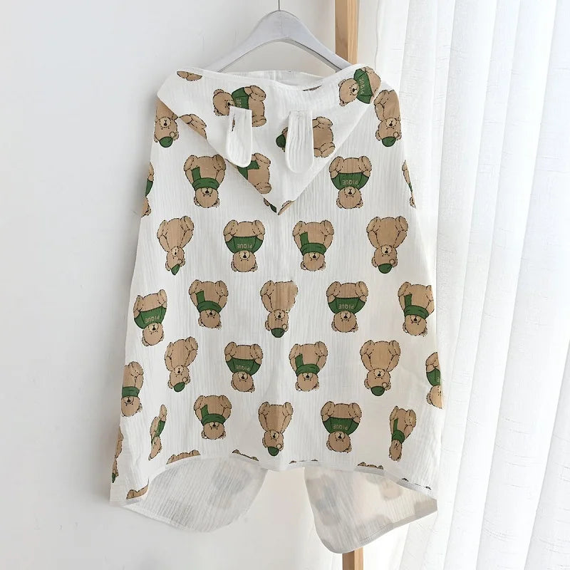 Accappatoio per neonato 100% cotone, con cappuccio