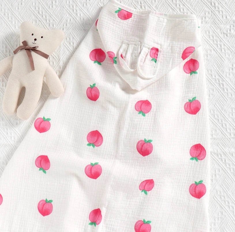 Accappatoio per neonato 100% cotone, con cappuccio