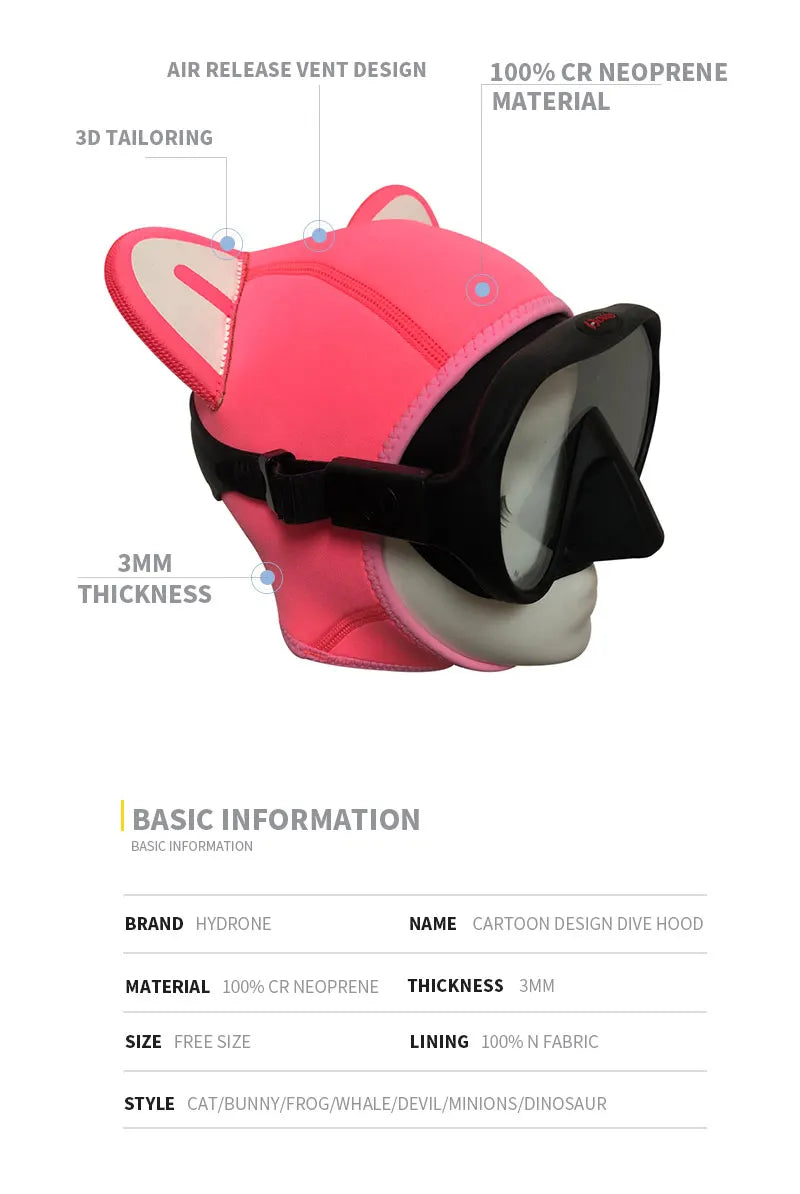 Cappuccio immersioni neoprene 3mm