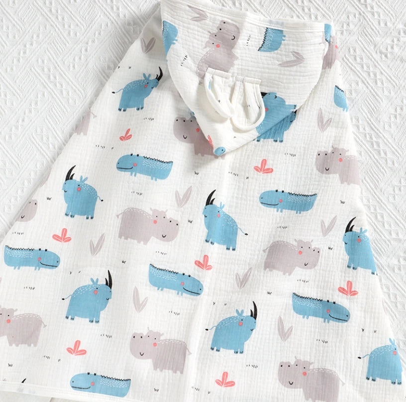 Accappatoio per neonato 100% cotone, con cappuccio