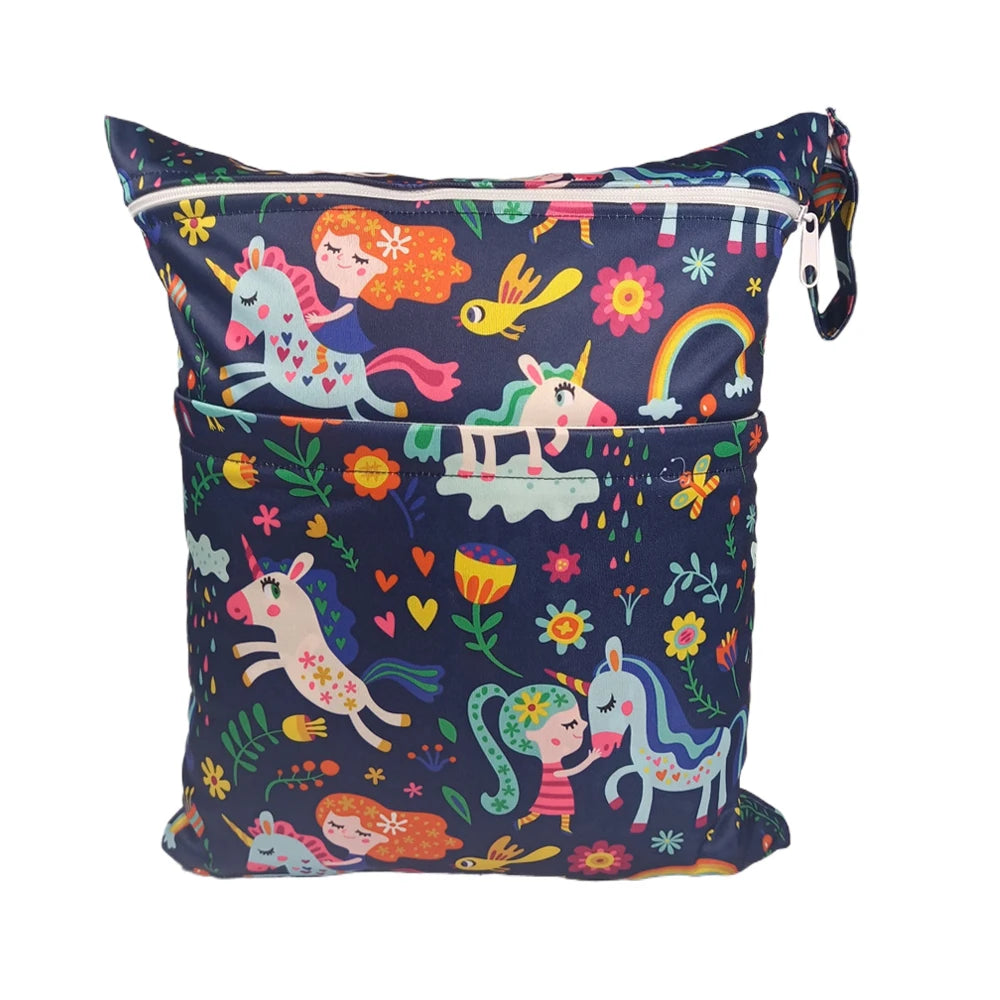 Borsa asciutta e bagnata con due cerniere per pannolini