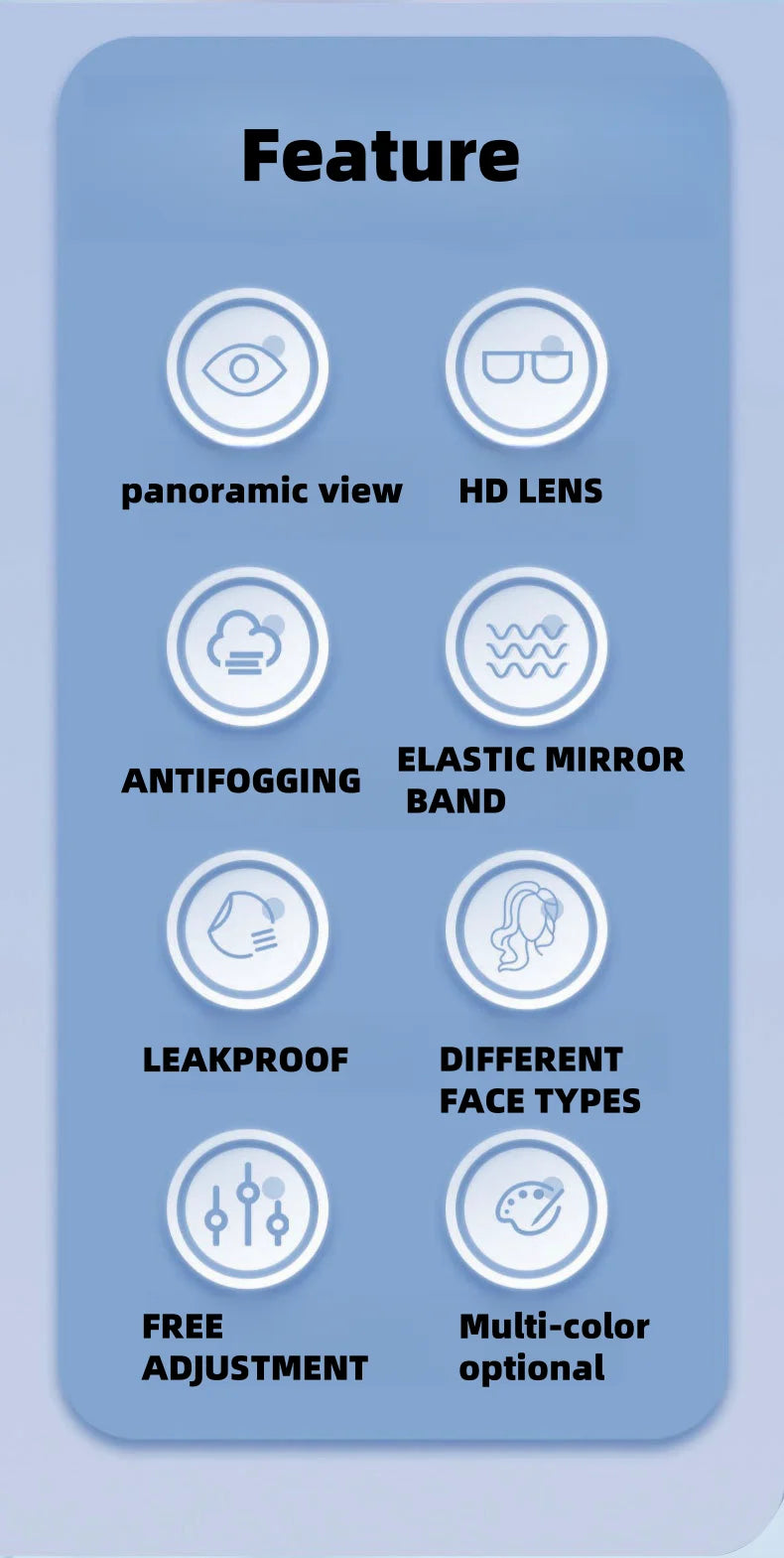 Mascherina da nuoto per adulti