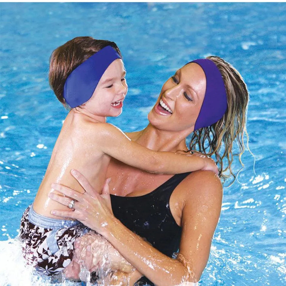 Fascia da nuoto per bambini e adulti, protezione per le orecchie in neoprene