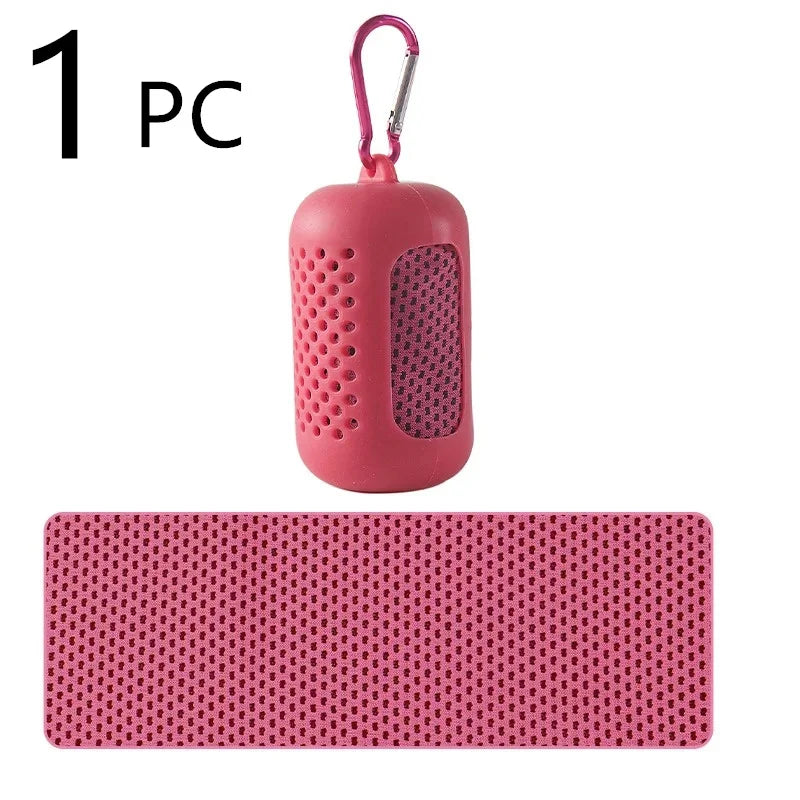 Asciugamano in microfibra con custodia in silicone