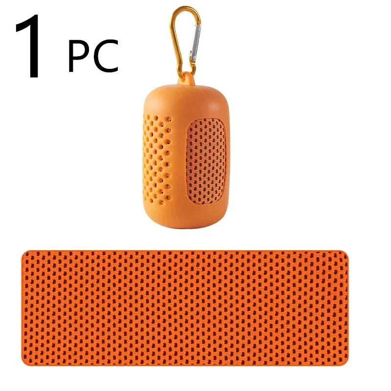 Asciugamano in microfibra con custodia in silicone