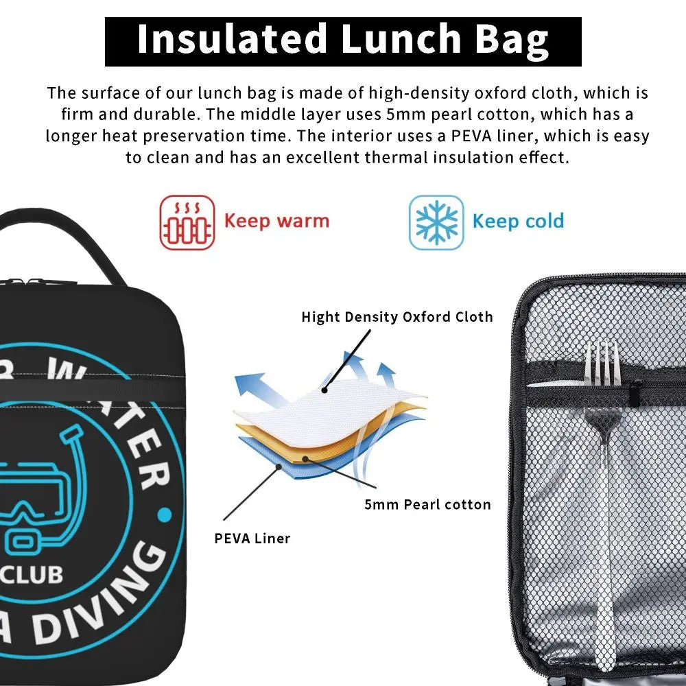 Borsa termica per il pranzo per sub, multifunzione, con isolamento termico.