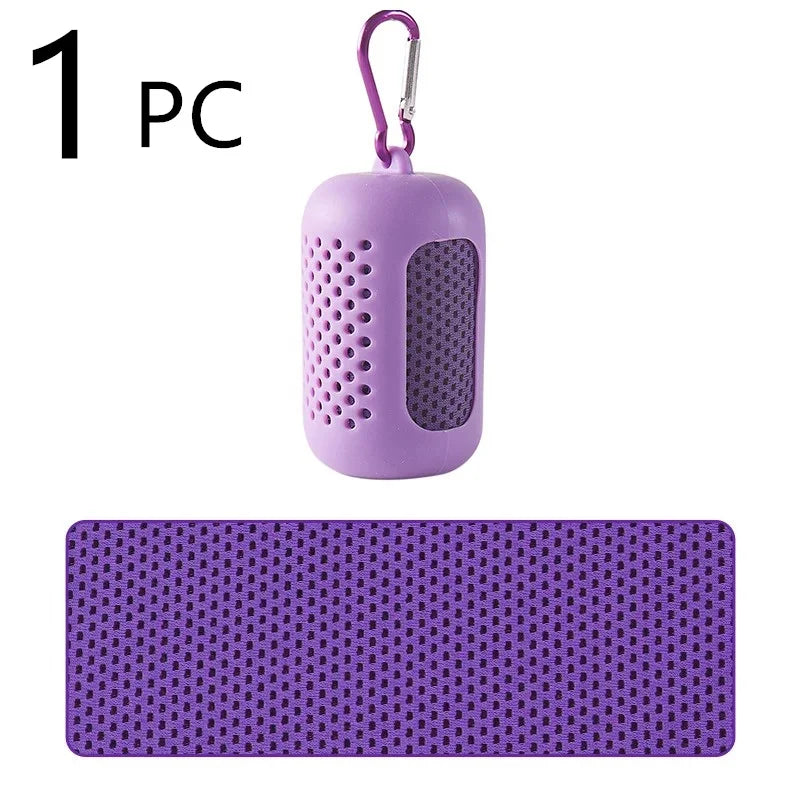 Asciugamano in microfibra con custodia in silicone