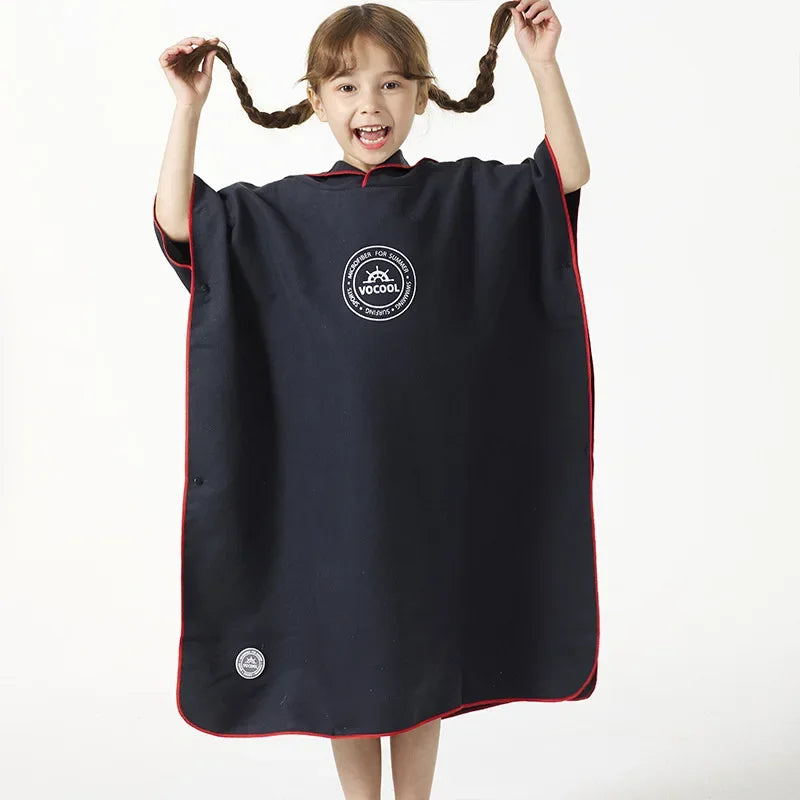 Accappatoio Poncho in Microfibra per Bambini con Cappuccio