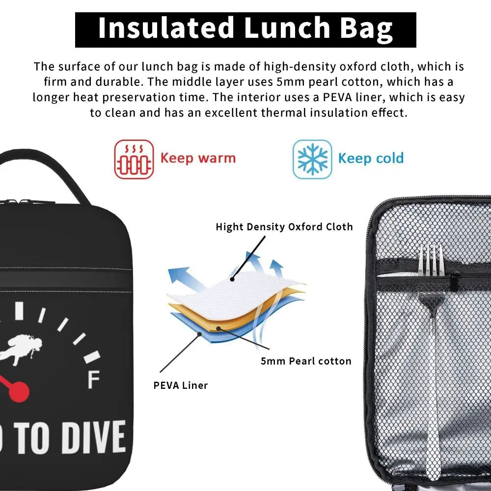 Borsa termica per il pranzo per sub, multifunzione, con isolamento termico.