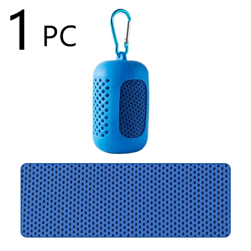 Asciugamano in microfibra con custodia in silicone