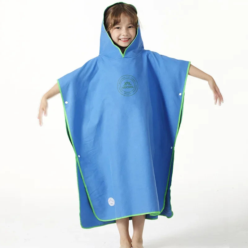 Accappatoio Poncho in Microfibra per Bambini con Cappuccio