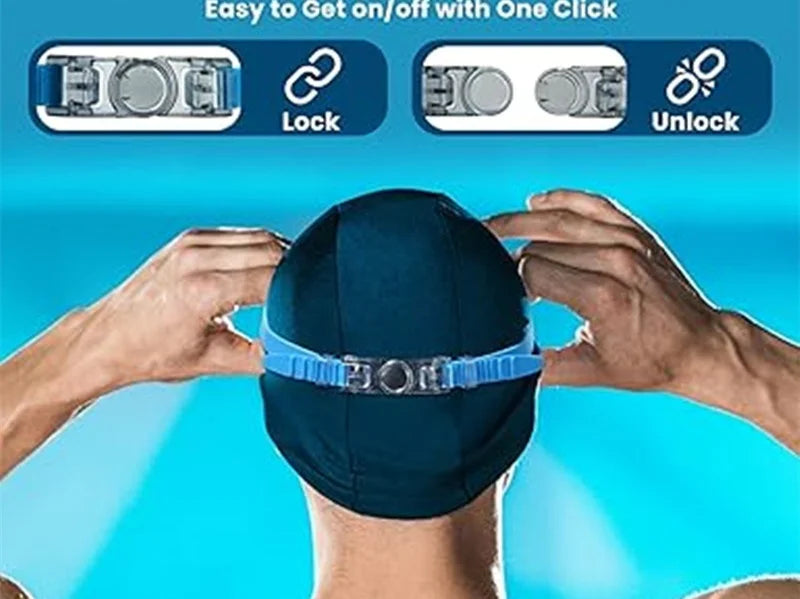 Occhialini da nuoto per bambini, anti appannamento, anti-UV, con tappi per le orecchie