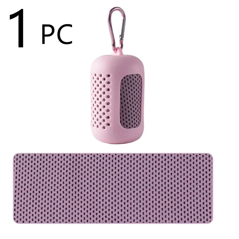 Asciugamano in microfibra con custodia in silicone