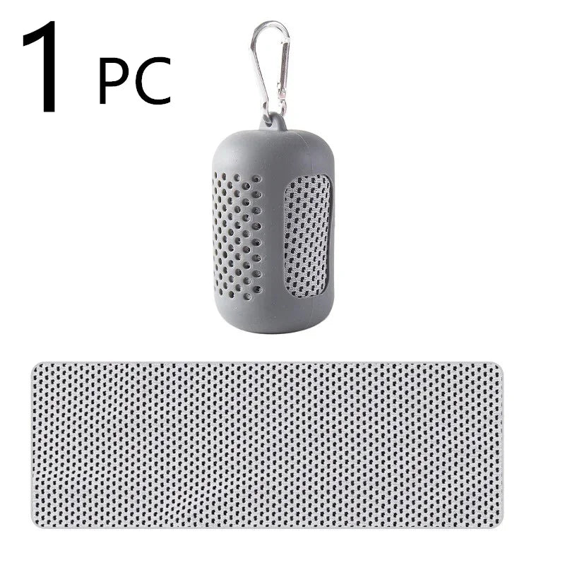 Asciugamano in microfibra con custodia in silicone