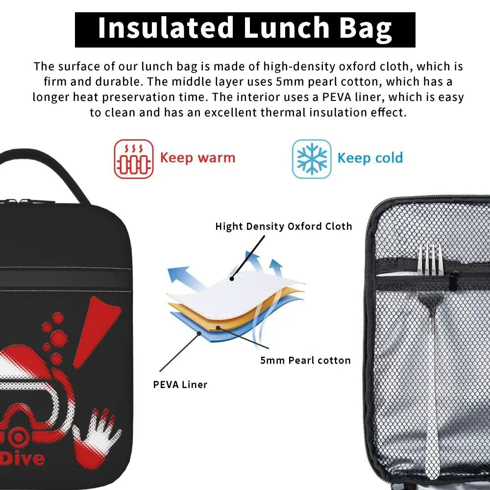 Borsa termica per il pranzo per sub, multifunzione, con isolamento termico.