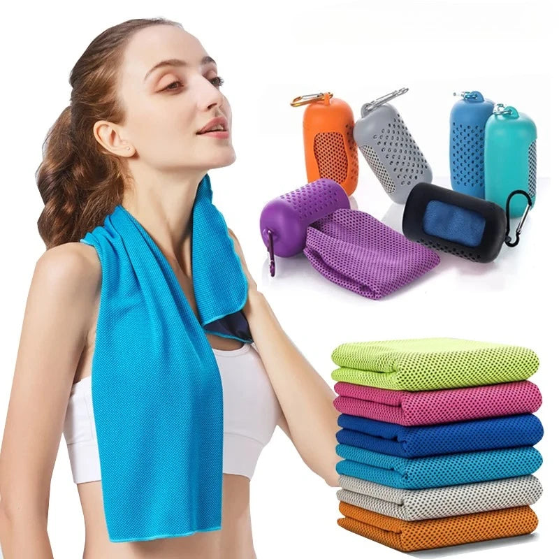 Asciugamano in microfibra con custodia in silicone