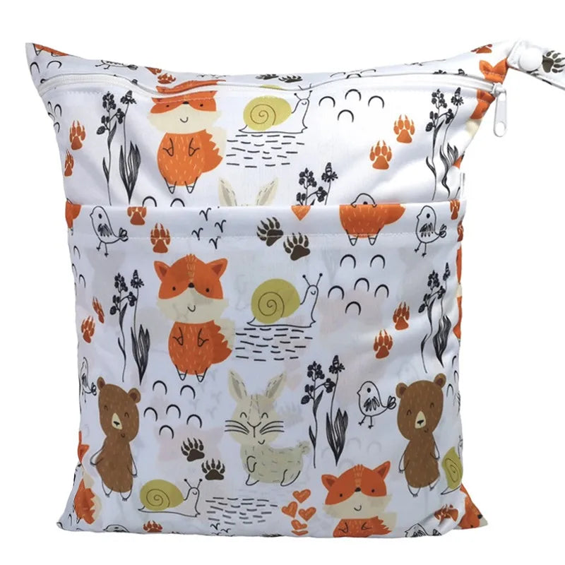 Borsa asciutta e bagnata con due cerniere per pannolini