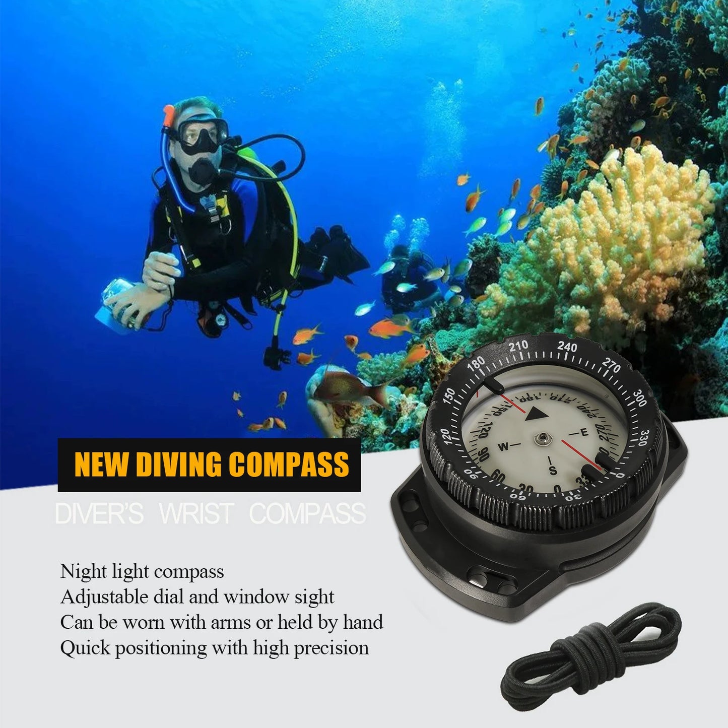 Bussola subaquea per profondità fino a 50mt