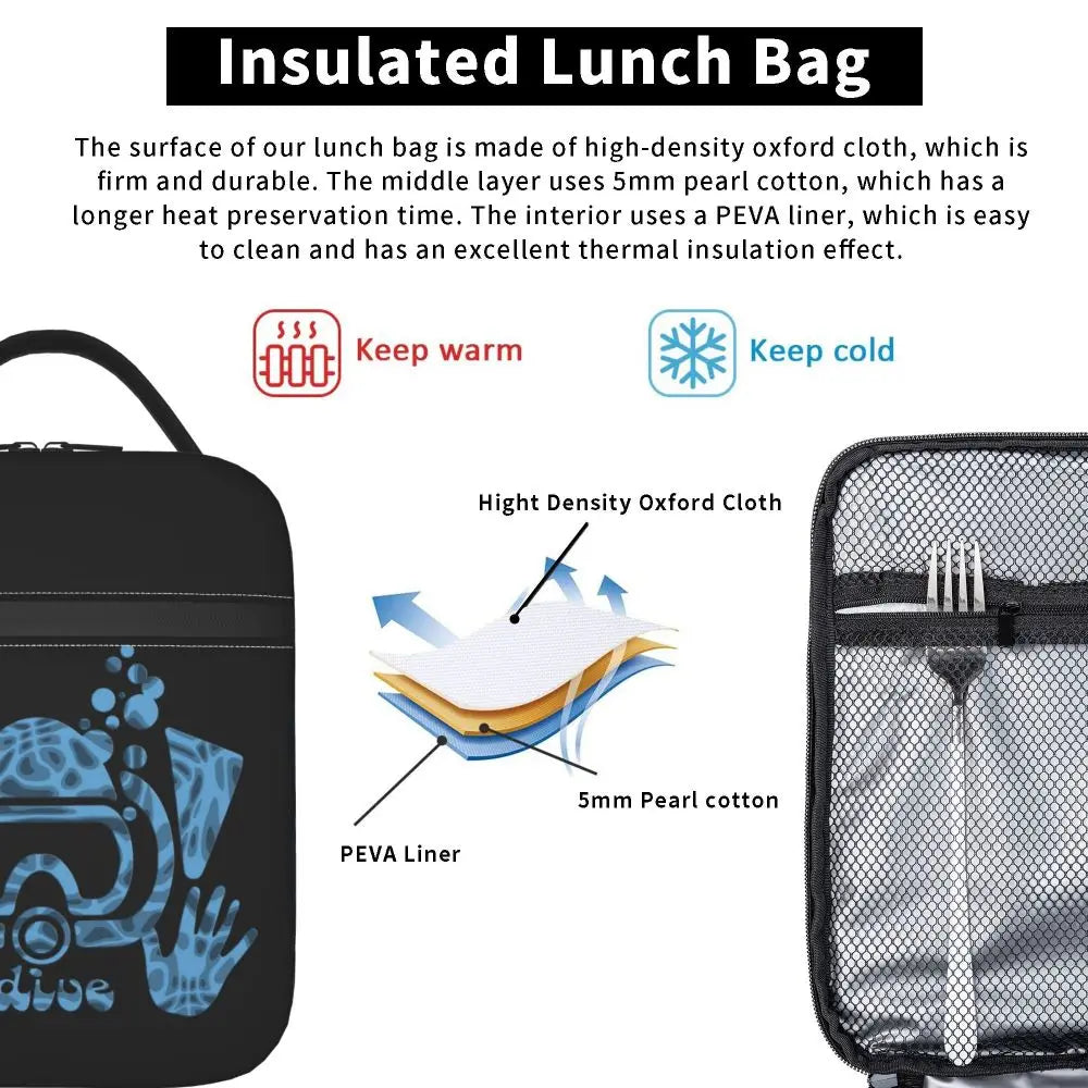 Borsa termica per il pranzo per sub, multifunzione, con isolamento termico.