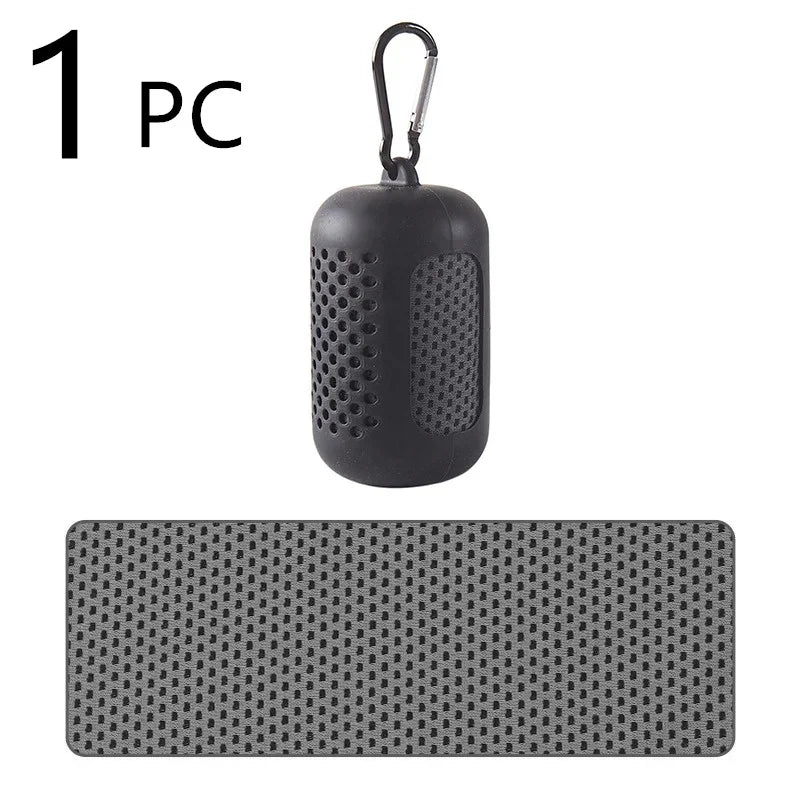 Asciugamano in microfibra con custodia in silicone