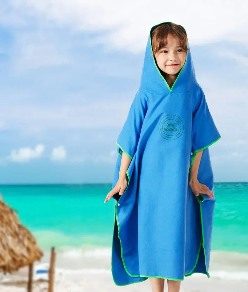 Accappatoio Poncho in Microfibra per Bambini con Cappuccio