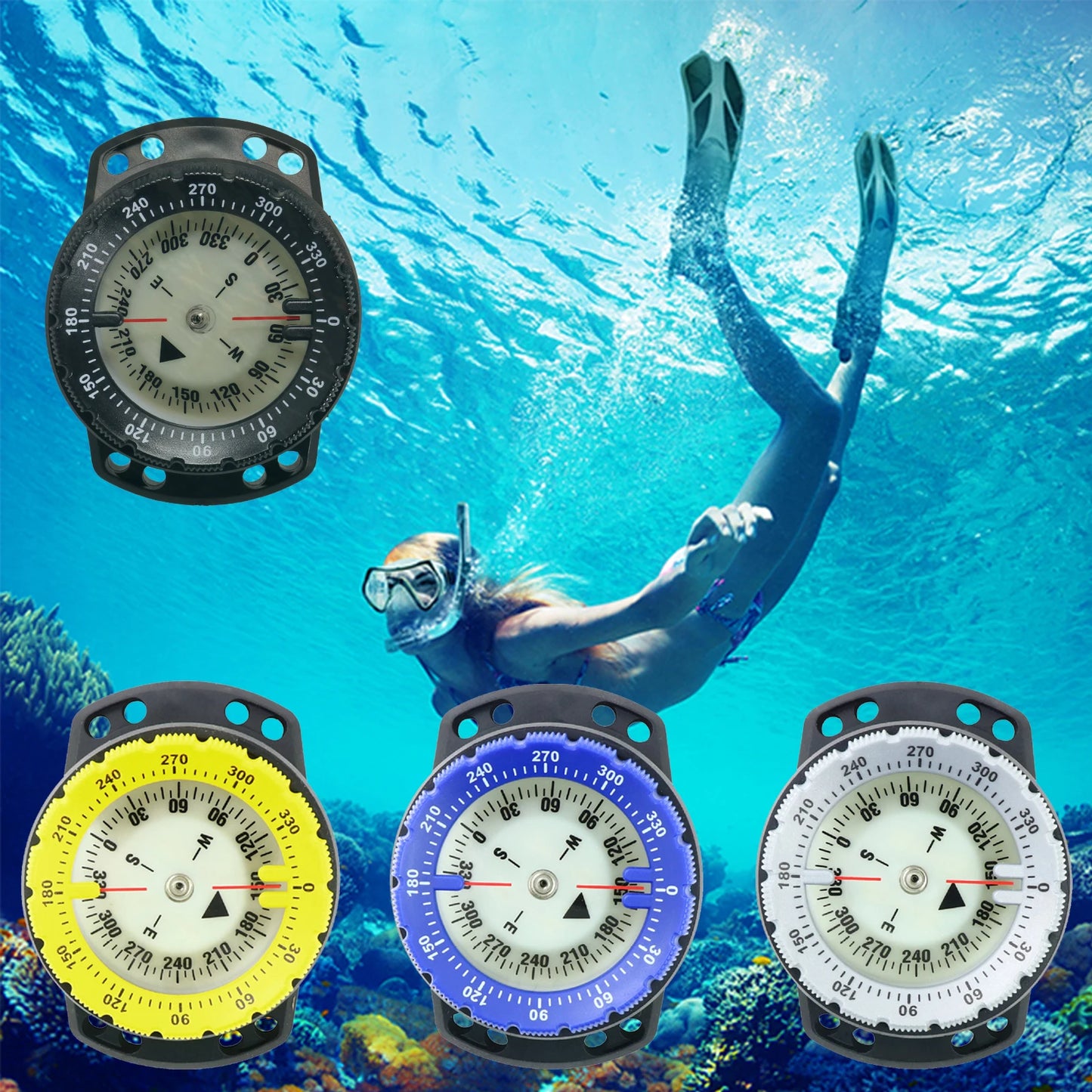 Bussola subaquea per profondità fino a 50mt